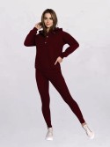 Set trei piese pentru femei din bumbac burgundy FI763